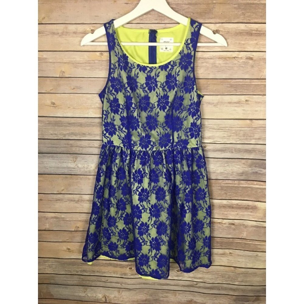 Mac And Jac Small Sleeveless Dress Lace Overlay